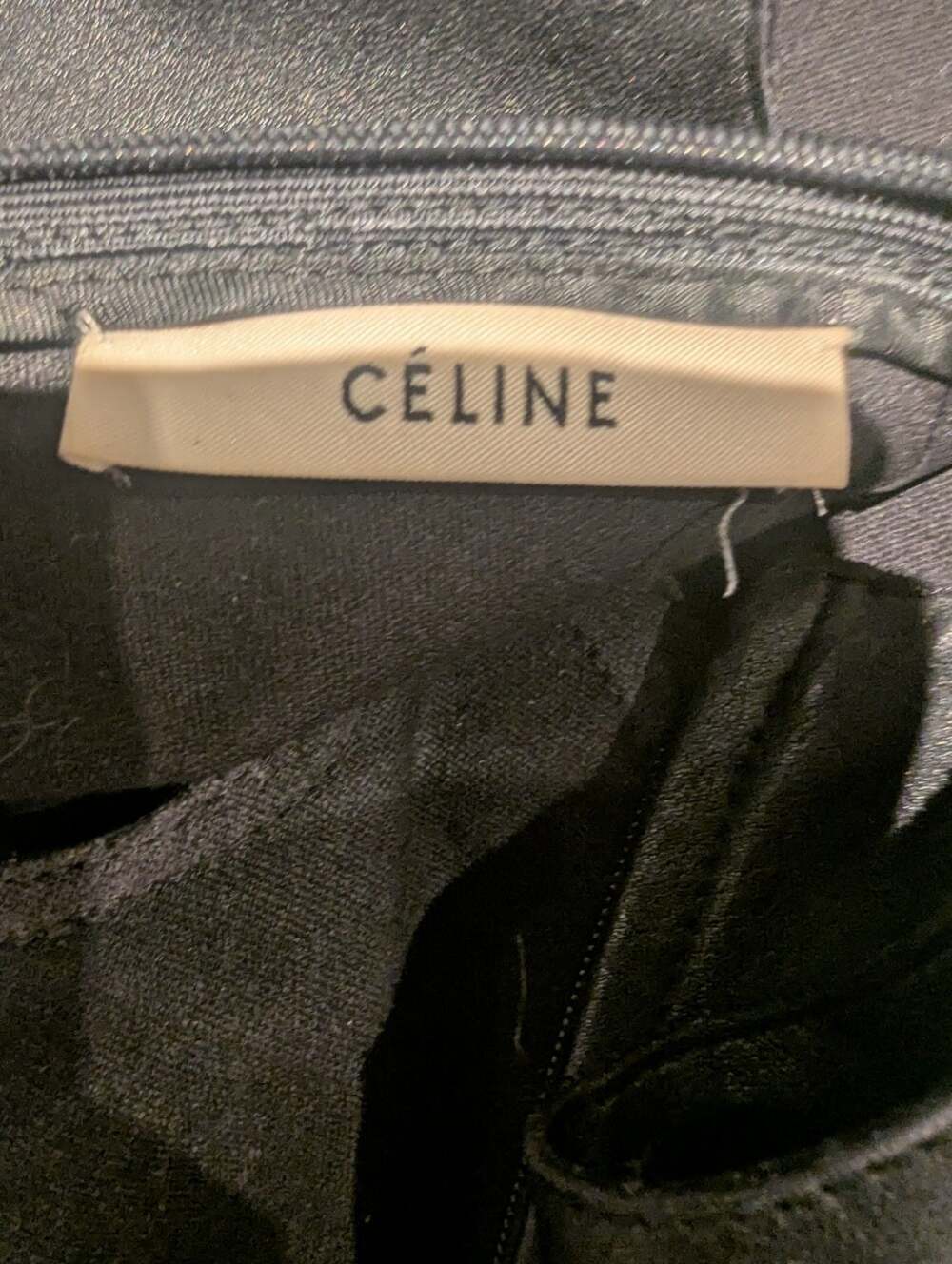 Celine Phoebe Philo Lambskin Leather Short Sleeve Top Size 36 - Picture 2 of 12